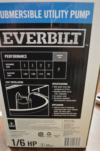 Everbilt 1/6 HP submersible utility pump