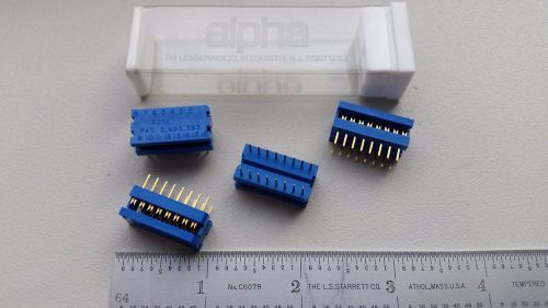 (4) Alpha FCC-130-16 16 Pin DIP Ribbon Cable Connectors NOS