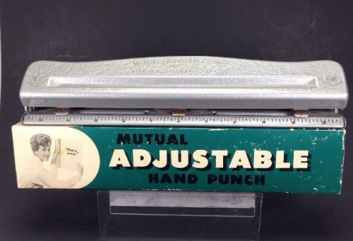 Mutual Adjustable Hand Hole Punch No. 20 Made In U.S.A. Vintage Retro