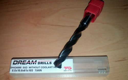 Original,YG1, DREAM DRILLS 8,5mm, DH424085 5xD, without coolant holes pack(1PCS)