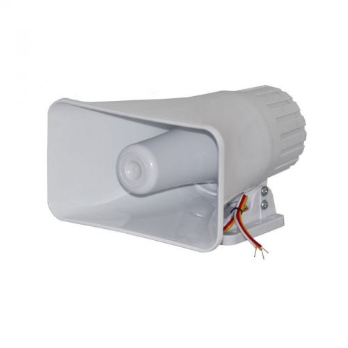 ALEKO 12 V Alarm Siren Horn Big Electronic Wired  For Security System White