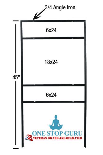 10 pack 18&#034; x 24&#034; h frame metal real estate sign frame job site sign w/2 riders for sale