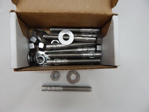 1/2&#034; x 4-1/4&#034;  wej-it 316 stainless steel concrete  wedge anchors box of 10 for sale