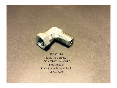 Hs-1501-4-4 male pipe elbow 1/4&#034; npsm x 1/4&#034; mnpt fitting ***free us shipping*** for sale