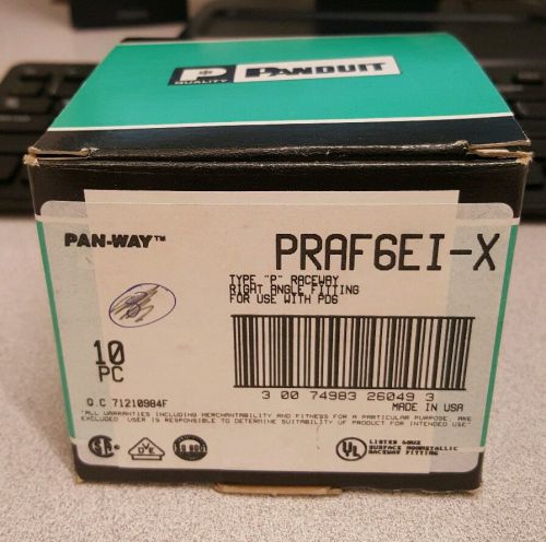 NEW PANDUIT PRAF6EI-X Right Angle Fitting RACEWAY BOX OF 10 IVORY