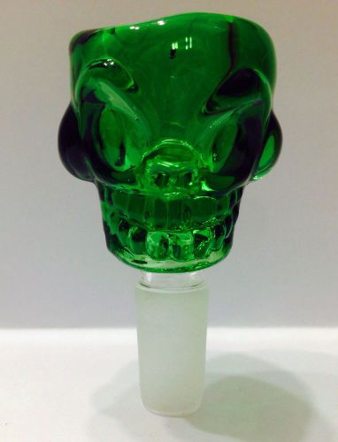 Green 14mm or 18mm glass skull bowl down stem for sale