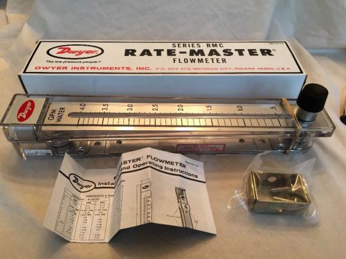 NEW Dwyer Rate-Master Flowmeter RMC-143-SSV 0.5-4.0 GPM Water NEW Old Stock