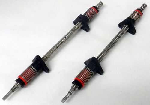PAIR OF RIGHT AND LEFT HELIX LINEAR SCREWS 9 3/4&#034; LONG THK NSK IKO