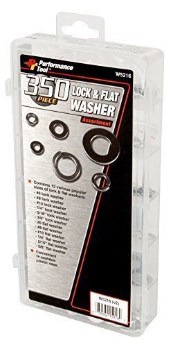 Performance Tool W5216 350 pc Lock &amp; Flat Washer Assortment