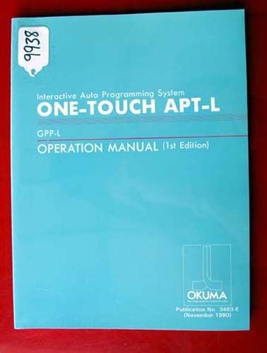 Okuma One-Touch APT-L GPP-L Operation Manual:3483-E, (Inv.9938)