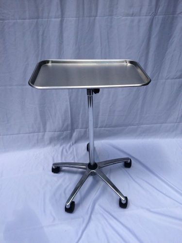 Rolling Adjustable Mayo Stainless Steel Tray Medical Equipment Salon Stand