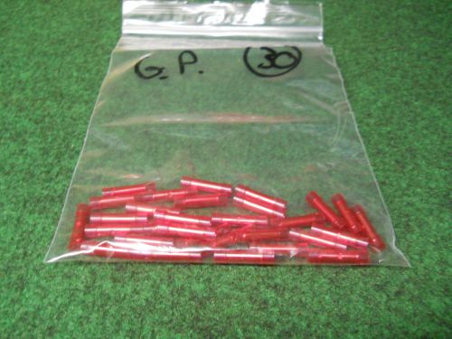 Butt Splice Terminals Gold Plated Red 22-18 AWG Connectors lot of 30