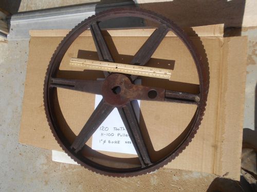 1 pc. 120 tooth H-100 sprocket, 1&#034; bore, no keyway,  pulley, lot 1-120-H100P