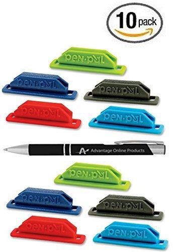 10 pack assorted colors pen pal pen holders with custom advantage black and for sale