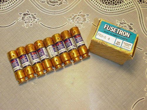 Box of eight (8) fusetron frn-r 4 dual element fuses new in box! for sale