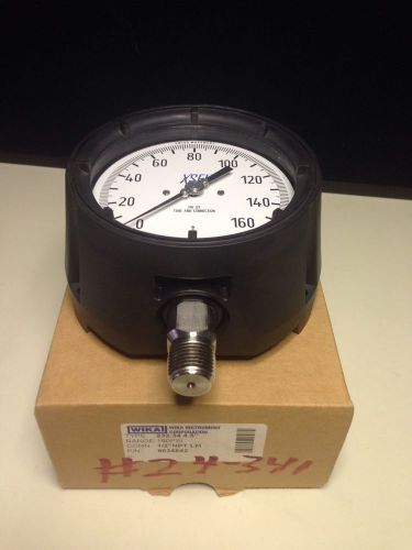 New wika 9834842 pressure gauge 232.34 4.5&#039;&#039; range: 160psi, conn: 1/2&#039;&#039; npt lm for sale