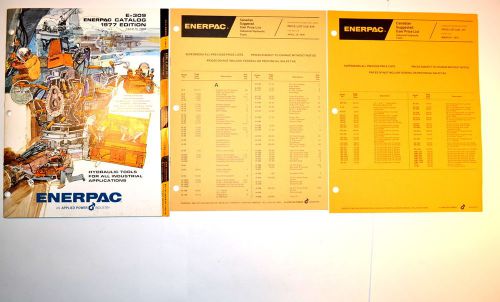 ENERPAC E-309 CATALOG 1977 EDITION &amp; 2 PRICE LISTS #RR458 pump valve hose press