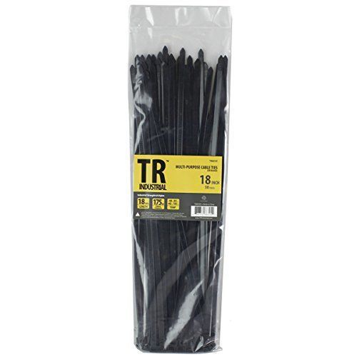 50-Piece Black 18&#034; Multi-Purpose 40-85 Degree Heavy Duty Strong Cable Ties
