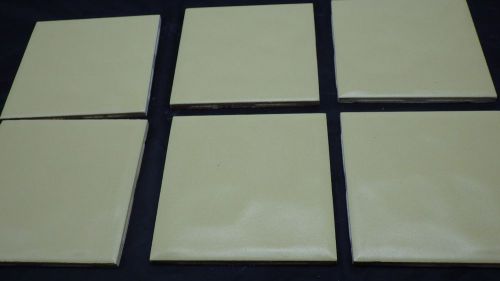 6 NOS Vintage Yellow Florida Satin Tile 4 3/8&#034; Ceramic Wall