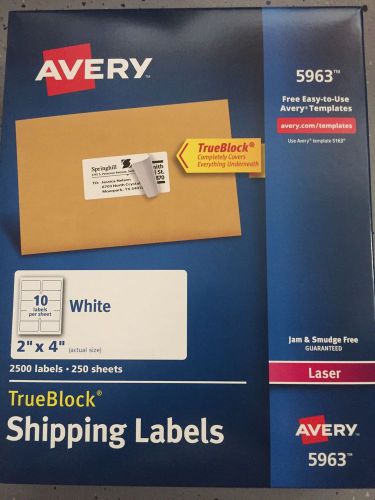 Avery 5963 Internet Shipping Labels - 2 &#034;x 4&#034; - 2 Boxes Of 2,500 Labels.
