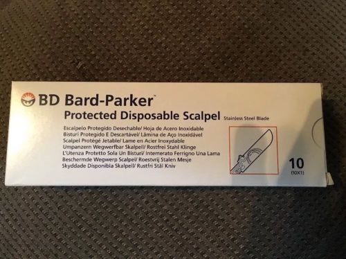 Bard-Parker 372610 Protected Disposable Scalpels Stainless Steel Blade ~Pack 10