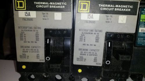 Assortment of 4 circuit breakers, 2, &amp; 3 pole for sale