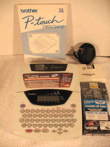 Brother p-touch pt-2400 electronic labeling system + 4 tapes - yellow &amp; white for sale