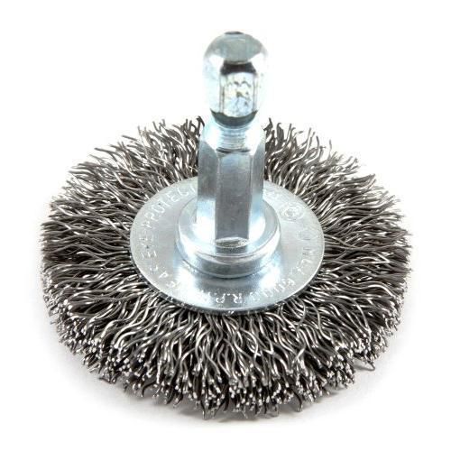 Forney 72725 wire wheel brush, coarse crimped with 1/4-inch hex shank, new for sale