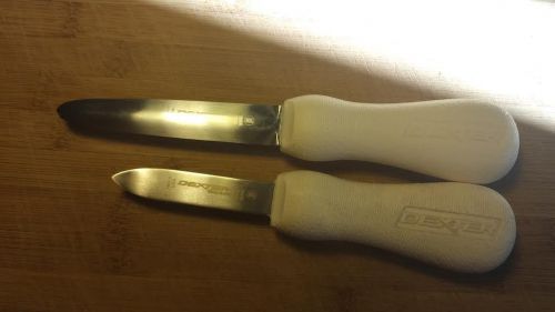 Two (2) dexter russell oyster knives. sanisafe. nsf rated.  styles. made in usa for sale