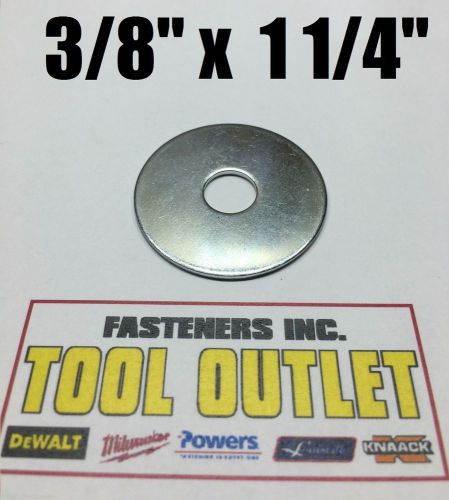 (qty 100 pcs) 3/8&#034; x 1 1/4&#034; zinc plated fender washers for sale