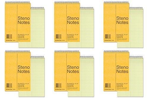 National Brand Brown Board Cover Steno Notebook, Gregg, Green Paper, 6 x 9