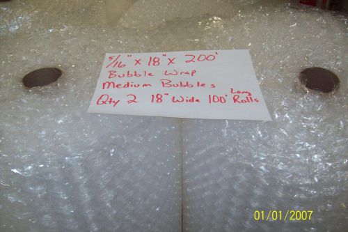 5/16&#034; WP Medium Bubble. Wrap my Padding Roll. 200&#039; x 18&#034; Wide 200FT Perf 12&#034;