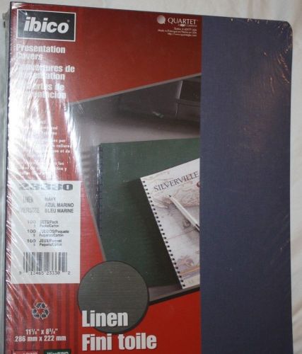 Ibico Presentation Covers Navy 23330 Linen Oversize