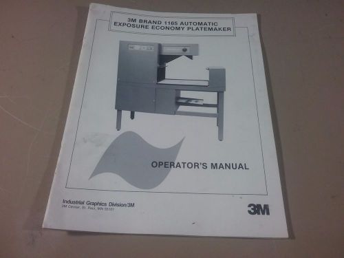 3M 1165 PLATE MAKER OPERATORS MANUAL