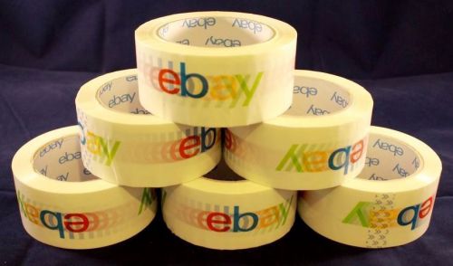 Lot of 6 Rolls of Official eBay Branded BOPP Packaging Tape 75 Yards Per Roll