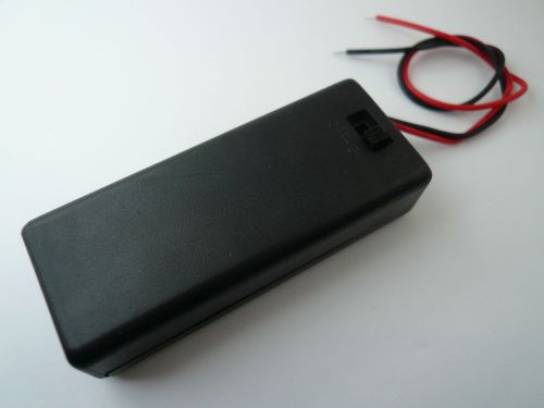 HA2 1pc. battery holder, box  holds  2 x AAA size batt, black plastic new