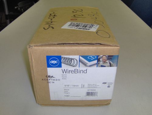 9/16&#034; Diameter GBC 9775033 WireBind Spines Partial Case Black Box Of 95