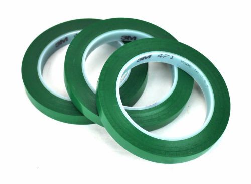 3m 471 vinyl tape green 1/2&#034; x 36 yards aisle lane safety tape 3 rolls usa 1m for sale