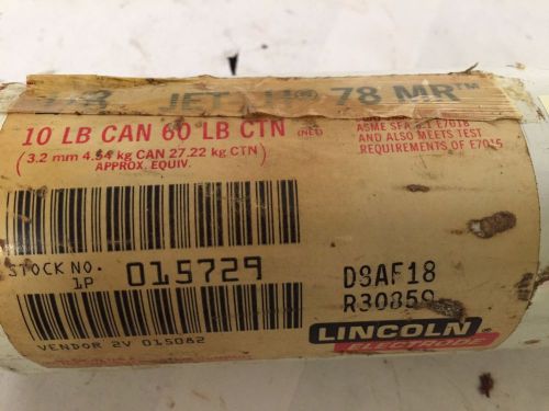 Lincoln 1/8&#034; jet-lh  78 mr 7018 14&#034; electrodes arc welding rods 9.5 lb open for sale