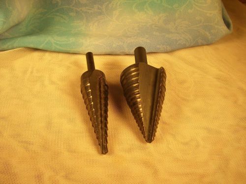 SET OF 2 GREENLEE UNIBITS / 1=UP TO 1&#034;-----1=UP TO 1/2&#034; / FITS 3/8 DRILL CHUCK