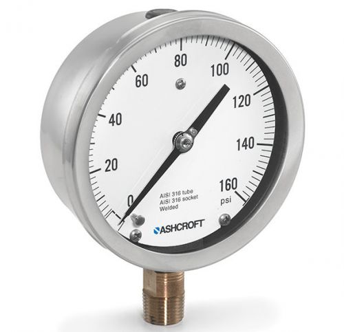 Ashcroft 1009-sl-o2l 3/16 stainless steel pressure gauge glycerine fill for sale
