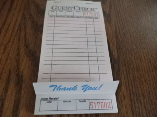 26 PADS/TABLETS GUEST CHECKS OF 50 EA. ONE PAGE WITH RECEIPT