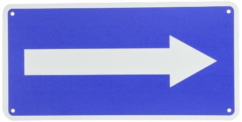 NMC TMA5G Traffic Sign with Right Arrow Graphic, 6&#034; Length x 12&#034; Height, 0.040,