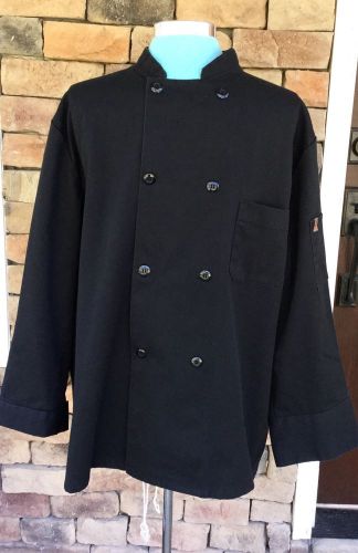 Chef Coat Used Chef Designs Black Size XL Long Sleeve 100% Polyester