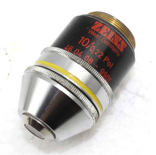 Zeiss Plan 10/0.22 Pol 160/- Objective with Rotatable Top for Microscope
