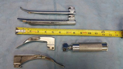Foregger Folding Laryngoscope Handle &amp; Mac 3 &amp; 4 + Miller 3 &amp; 4 Blades