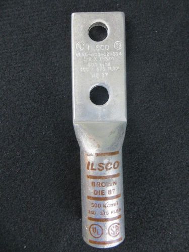 Ilsco clnd-500-12-134 (87 brown) two hole long barrel copper comp. lug 500 mcm for sale