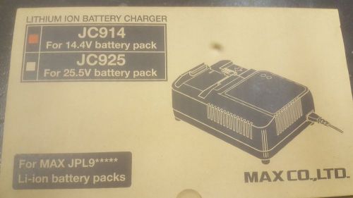 NEW MAX JC914 BATTERY CHARGER FOR THE JPL914 MAX LI-ION BATTERY PRO-SERIES NEW