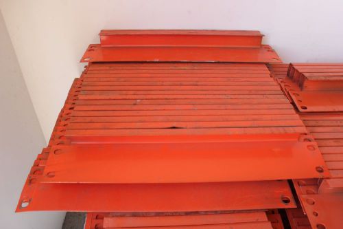 35 PCS. OF PALLET RACK 18&#034; ROW SPACERS - ORANGE COLOR - IN USED CONDITION