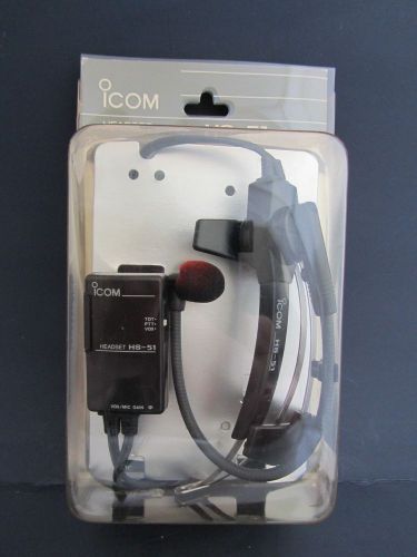 ICOM HS-51 Headset with VOX Built In  PTT HS51 Push to Talk Business Industrial